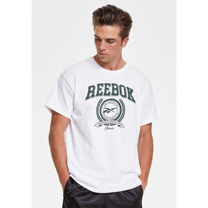 Reebok Men Logo Varsity T-Shirt White Size 2XL